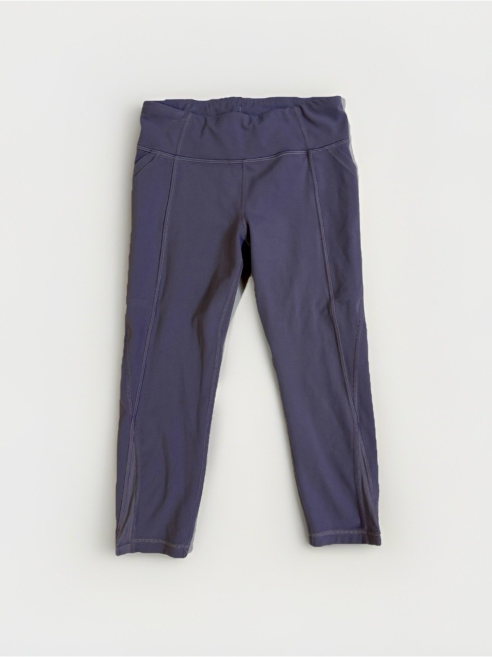 Athleta Girl Sz M 8-10 Purple Stash Your Treasures Capri Mesh Hem Leggings